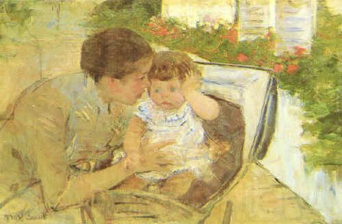 Mary Cassatt Susan Comforting the Baby Norge oil painting art